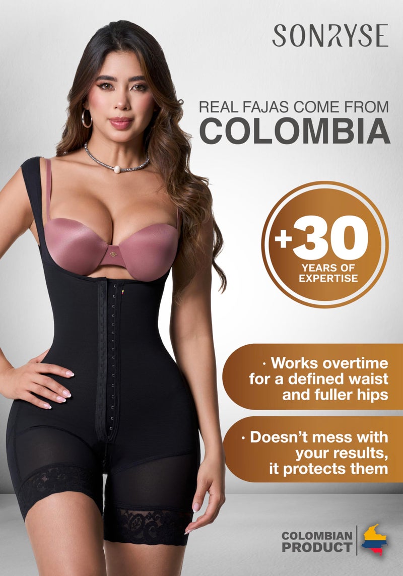 Sonryse Shapewear for women Fajas Colombianas Moldeadoras | Stage 2 Faja Tummy Control Shapewear after Tummy Tuck and Liposuction Black Large - Image 2